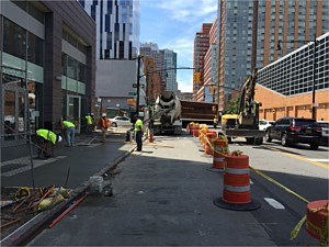 new york city nyc concrete sidewalk cement sidewalk nyc side walk